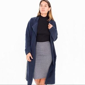 Navy Blue American Apparel Trench Coat